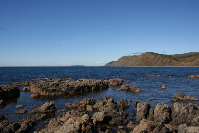 Makara Beach - 03 - Mana Island, Kapiti, and the coast